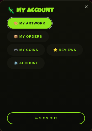 Your My Account menu